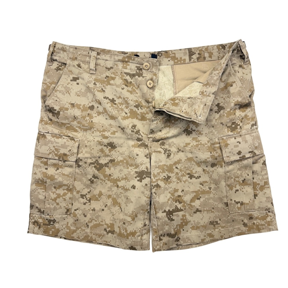 Desert Digital Camo Cargo Shorts Mens 40 Tan Tactical Military Style